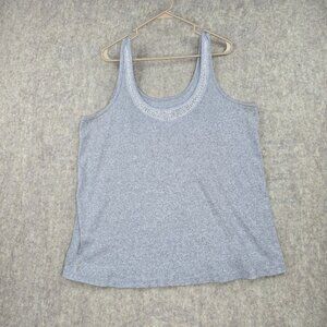 Lane Bryant Womens Tank Top Heather Gray Size 26/28 Cotton Blend Scoop Neck
